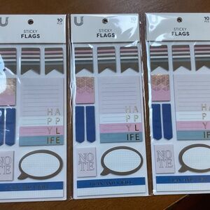 U Style Sticky Flags 10 pcs/shapes 20 sheets each shape/pc New 3 pack